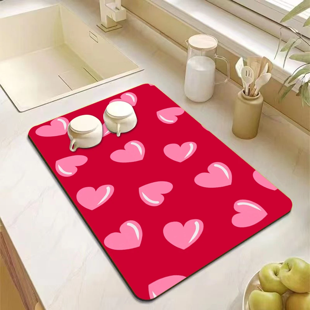 Bright Red Background Light Pink Heart Print Kitchen Drying Mat Water Absorbent Non Slip Table Pad Home Decor
Bright Red Background Light Pink Heart Print Kitchen Drying Mat Water Absorbent Non Slip Table Pad Home Decor