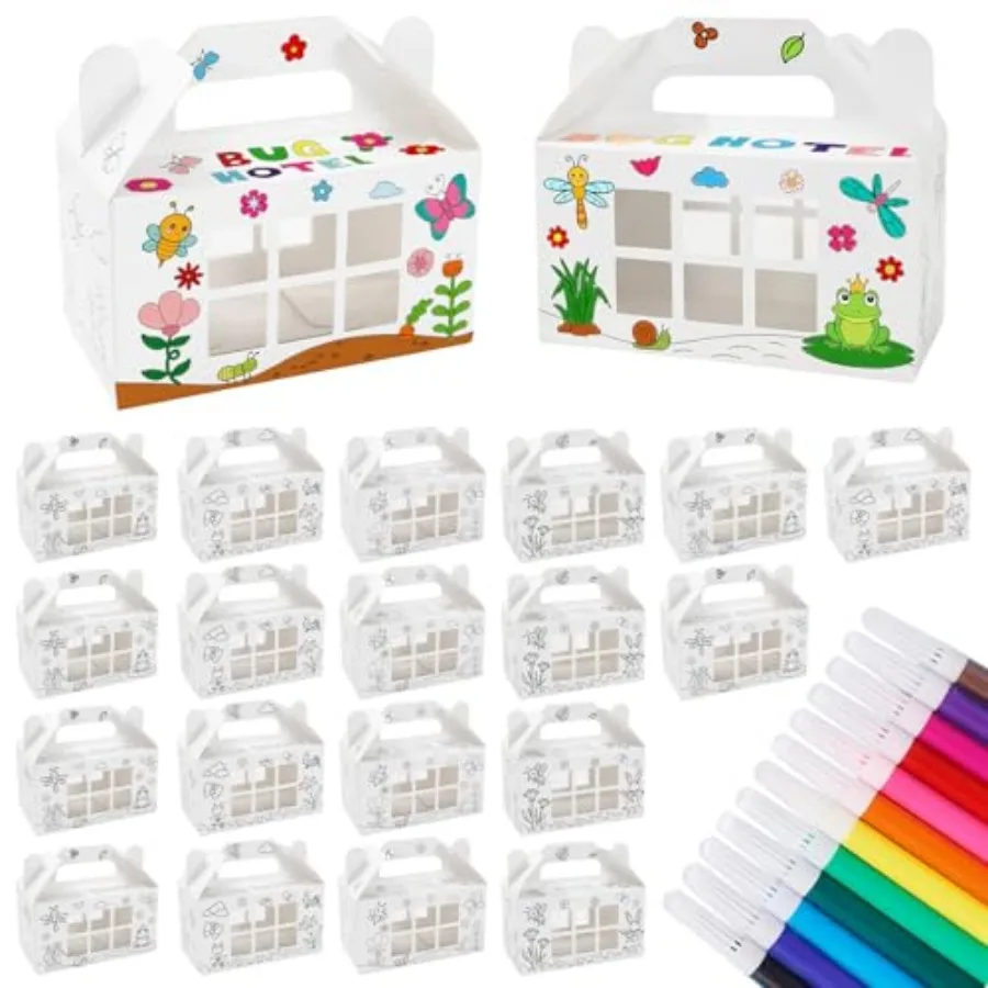 36 Pcs Color Your Own Bug Hotel Cardboard Box with Color Pen Insect Critters Collection with Window VBS Supplies for School Sum
36 Pcs Color Your Own Bug Hotel Cardboard Box with Color Pen Insect Critters Collection with Window VBS Supplies for School Sum