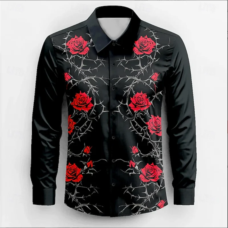 Новая мужская романтическая рубашка со сверкающими розами, рубашка на пуговицах, темная готическая уличная рубашка с длинными рукавами и лацканами с принтом
Новая мужская романтическая рубашка со сверкающими розами, рубашка на пуговицах, темная готическая уличная рубашка с длинными рукавами и лацканами с принтом
