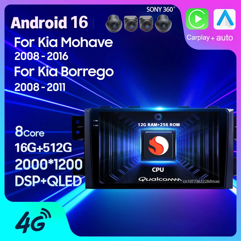 Android 16 Car Radio For Kia Mohave 2008 - 2016 Borrego 2008 - 2011 Carplay Auto Multimedia GPS Player 360 Camera Stereo Video
Android 16 Car Radio For Kia Mohave 2008 - 2016 Borrego 2008 - 2011 Carplay Auto Multimedia GPS Player 360 Camera Stereo Video
