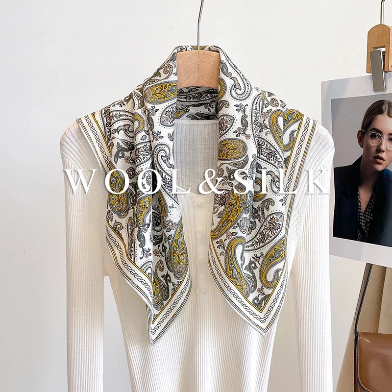 70% Wool 30% Silk Scarves for Women Vintage Ethnic Paisley Print Luxury Brand Scarf Soft Neck Warmer Winter Accessory
70% Wool 30% Silk Scarves for Women Vintage Ethnic Paisley Print Luxury Brand Scarf Soft Neck Warmer Winter Accessory