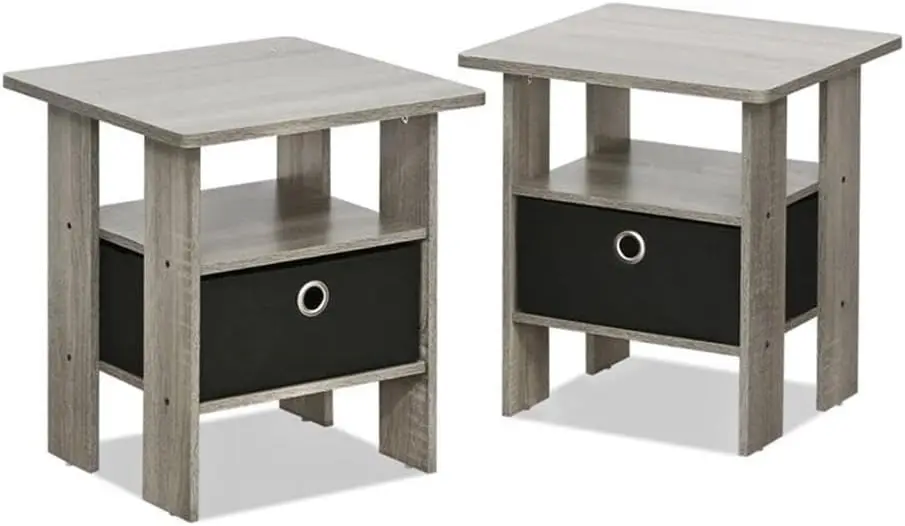 Andrey Set of 2 End Table / Side Table / Night Stand / Bedside Table with Bin Drawer, French Oak Grey
Andrey Set of 2 End Table / Side Table / Night Stand / Bedside Table with Bin Drawer, French Oak Grey