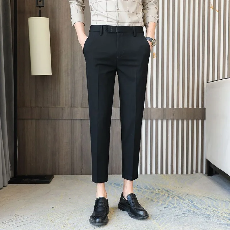 Летние тонкие мужские повседневные деловые брюки в корейском стиле, узкие брюки с девятью точками, маленькие ножки
Летние тонкие мужские повседневные деловые брюки в корейском стиле, узкие брюки с девятью точками, маленькие ножки