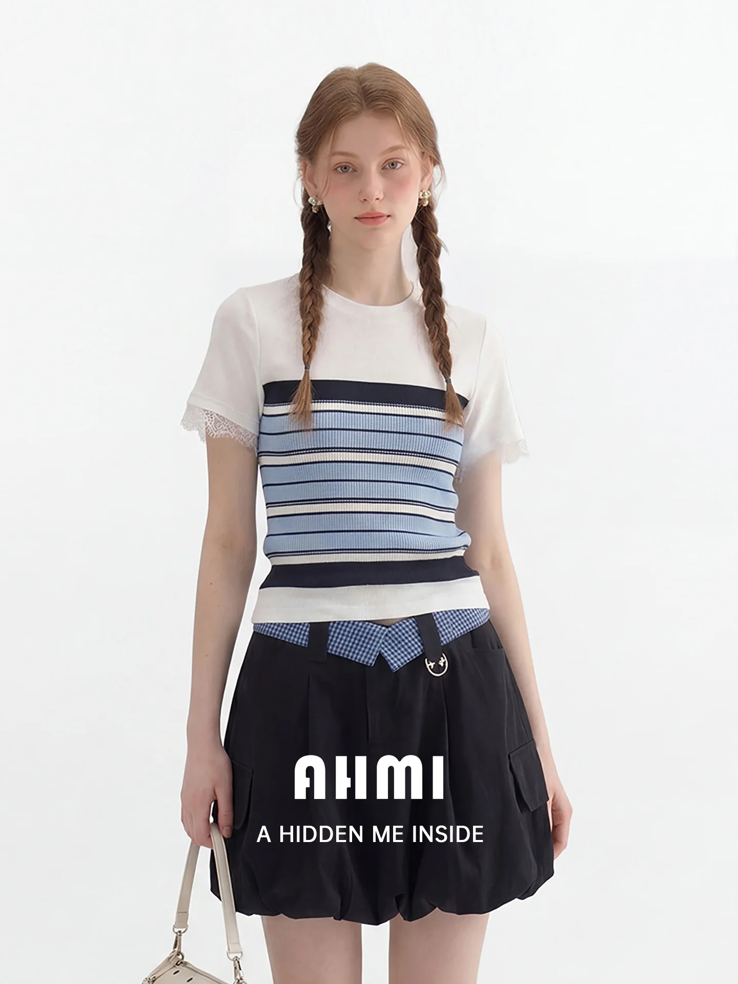 AHMI College Girl Anti-Aging Color Block Stripe Short Sleeve T-Shirt Women's Unique Beautiful Summer New Style Small Top
AHMI College Girl Anti-Aging Color Block Stripe Short Sleeve T-Shirt Women's Unique Beautiful Summer New Style Small Top