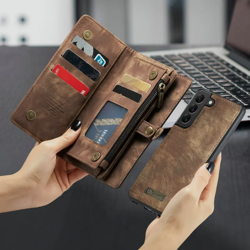 Кожаный чехол CaseMe для Samsung Galaxy S21 Ultra S8 S10 Plus, кошелек на молнии, дизайн 2 в 1, чехол для телефона с отделениями для карт S20 S23, 2021
Кожаный чехол CaseMe для Samsung Galaxy S21 Ultra S8 S10 Plus, кошелек на молнии, дизайн 2 в 1, чехол для телефона с отделениями для карт S20 S23, 2021
