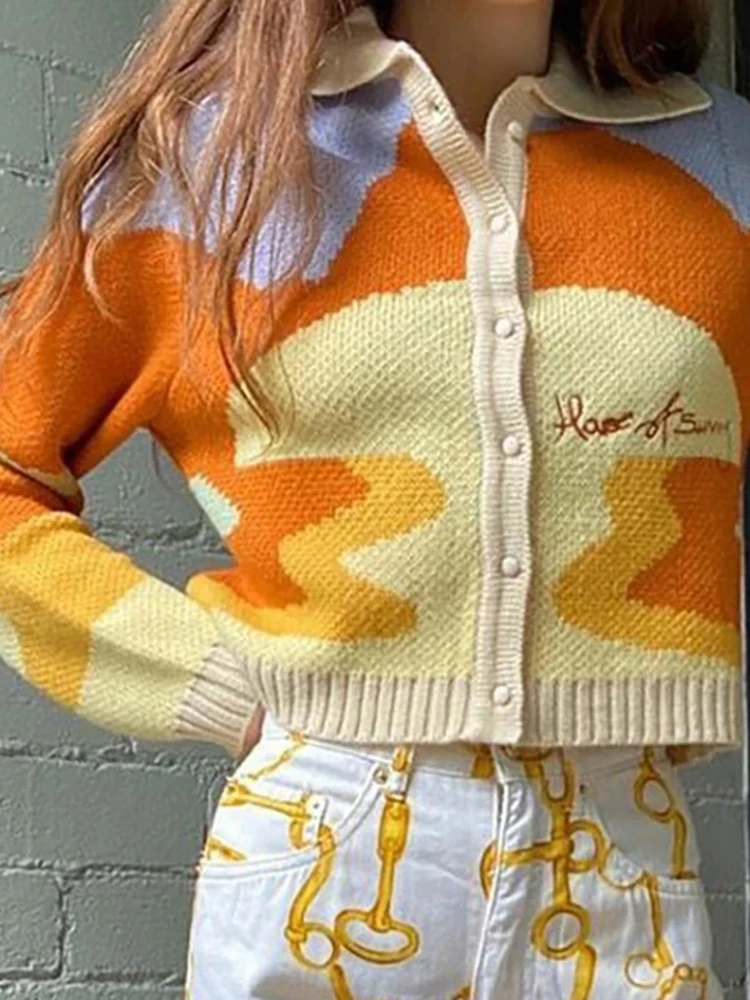 Women Autumn Vintage French Style Sunshine Printing Short Strick Pullover Chic Dame Fashion Series
Women Autumn Vintage French Style Sunshine Printing Short Strick Pullover Chic Dame Fashion Series