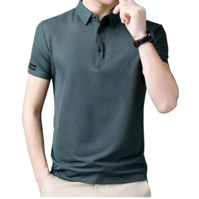 Men Ice Silk Short-sleeved New Casual Business POLO Shirt Half-sleeved High-end Loose Top Breathable Summer Lapel T-shirt
Men Ice Silk Short-sleeved New Casual Business POLO Shirt Half-sleeved High-end Loose Top Breathable Summer Lapel T-shirt