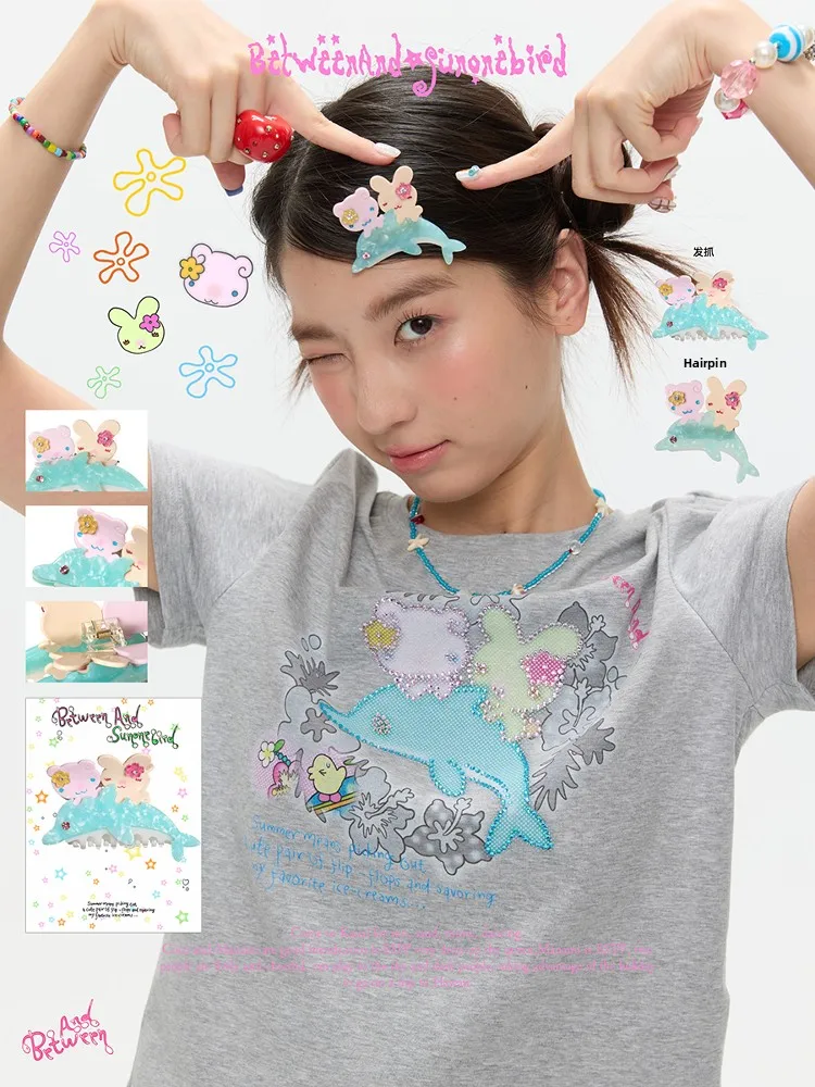 Cute Surfing Dolphin Hair Clip Acetate Barrette Sweet Sle Summer Faion Hair Accories Dolphin ark Bait Hair ips
Cute Surfing Dolphin Hair Clip Acetate Barrette Sweet Sle Summer Faion Hair Accories Dolphin ark Bait Hair ips
