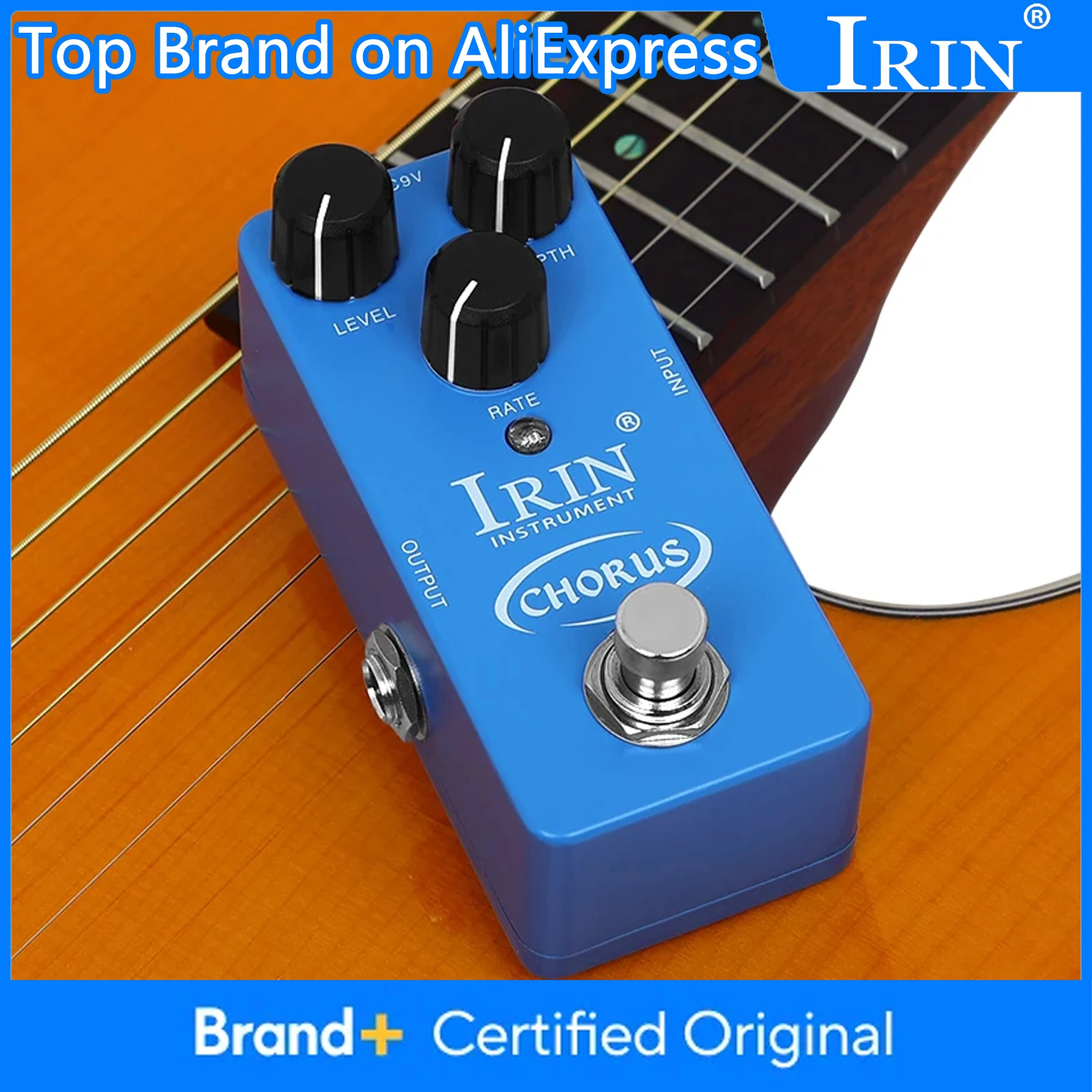 IRIN Guitar Effect Pedal Analog Chorus True Bypass Pedal Full Metal Shell Chorus Level/ Depth/ Rate Control Effect Guitar Pedal