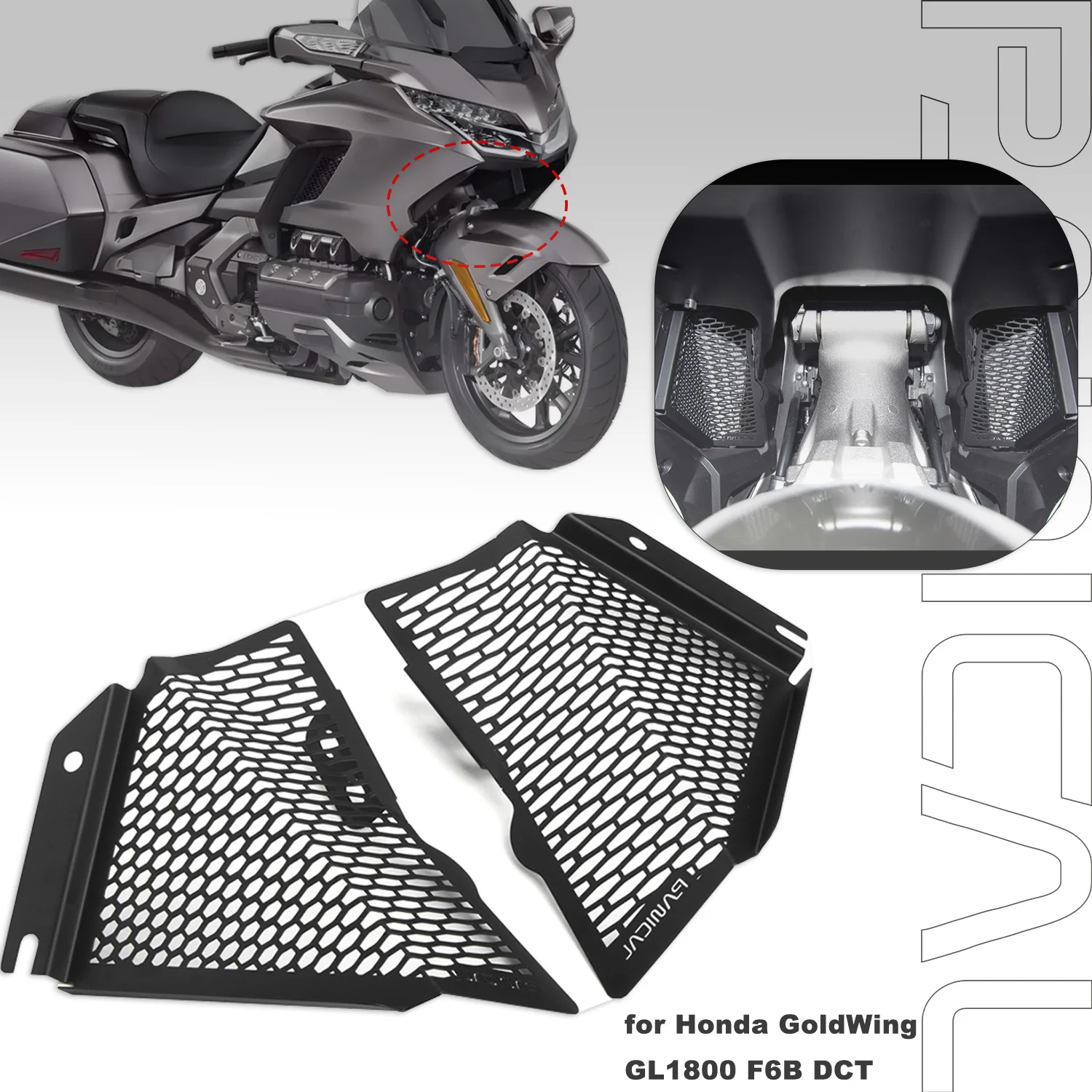 PANICAL for Honda GoldWing G1800 F6B DCT 2018-2025 Radiator Guard Radiator Grid Mesh Radiator Protection Mesh Water Tank Guard
PANICAL for Honda GoldWing G1800 F6B DCT 2018-2025 Radiator Guard Radiator Grid Mesh Radiator Protection Mesh Water Tank Guard