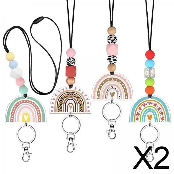 Colorful Silicone Beaded Teacher Lanyards Cute Badge Holder Necklace for Women Girls Nurses ID Keys
Colorful Silicone Beaded Teacher Lanyards Cute Badge Holder Necklace for Women Girls Nurses ID Keys