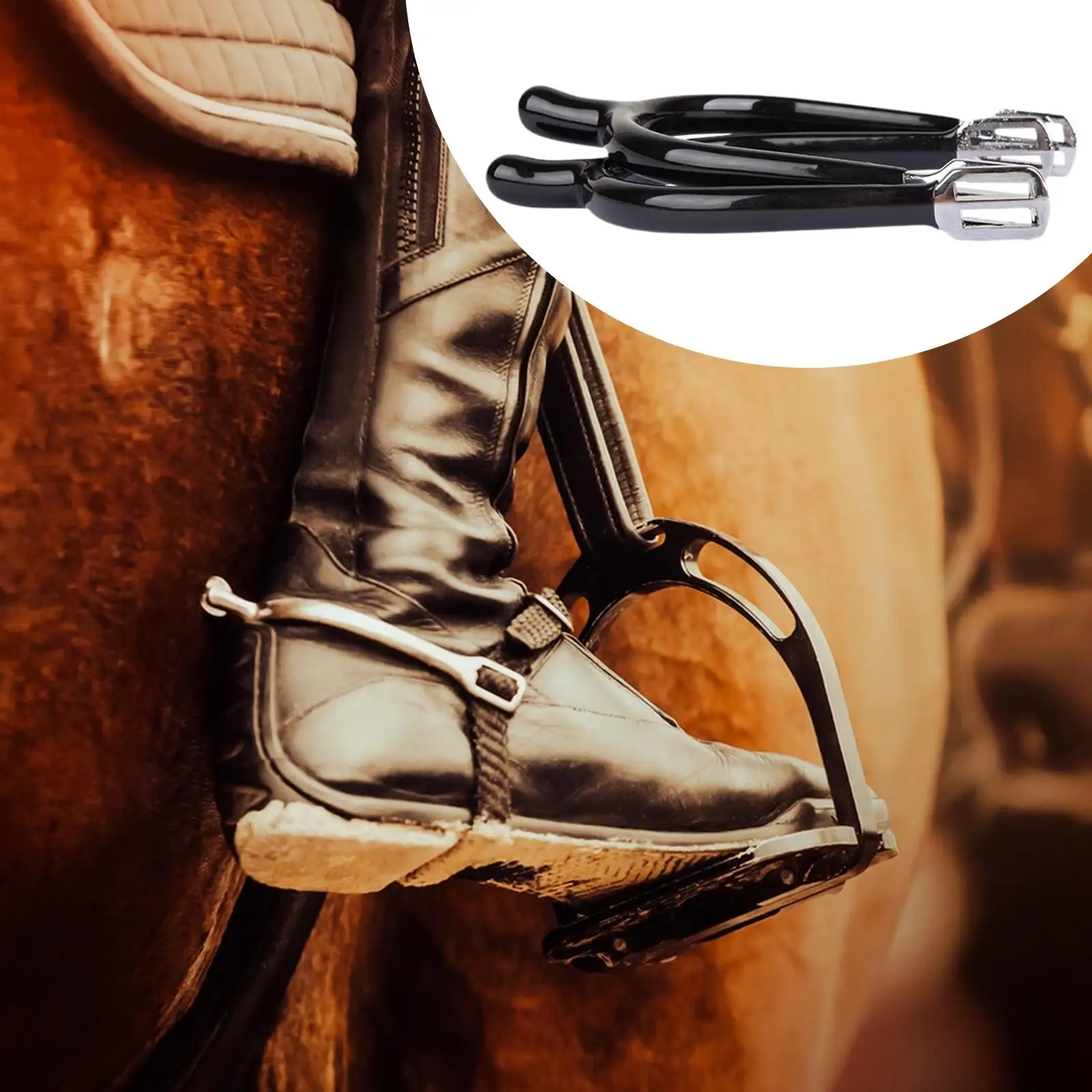 Smooth Stylish Horse Spurs Zinc Alloy Sturdy Boot Spur Equipment for Men Women Equestrian Activities
Smooth Stylish Horse Spurs Zinc Alloy Sturdy Boot Spur Equipment for Men Women Equestrian Activities