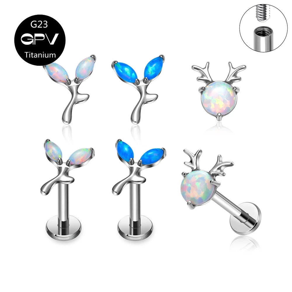 Wholesale ASTM G23 Titanium Opal Deer Lip Nails Ear Cartilage Nails Male and Female Perforated Jewelry Internal Thread Ear Nails
Wholesale ASTM G23 Titanium Opal Deer Lip Nails Ear Cartilage Nails Male and Female Perforated Jewelry Internal Thread Ear Nails