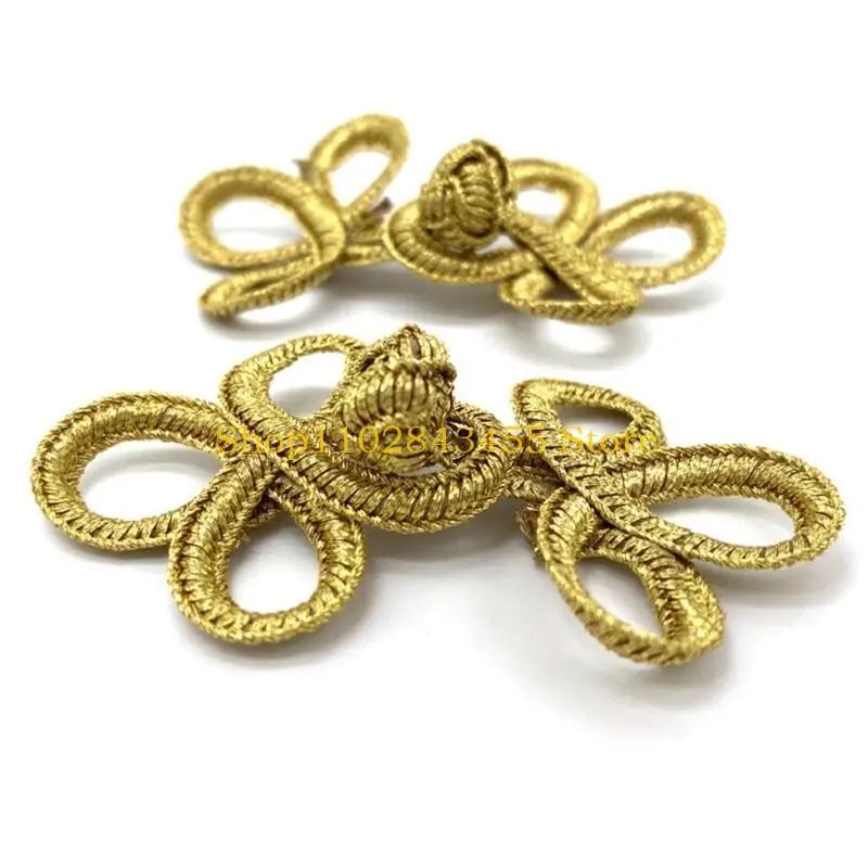 49MC Vintage Gold Wire Chinese Knot Closure Buttons Traditional Cheongsam Ornament
49MC Vintage Gold Wire Chinese Knot Closure Buttons Traditional Cheongsam Ornament