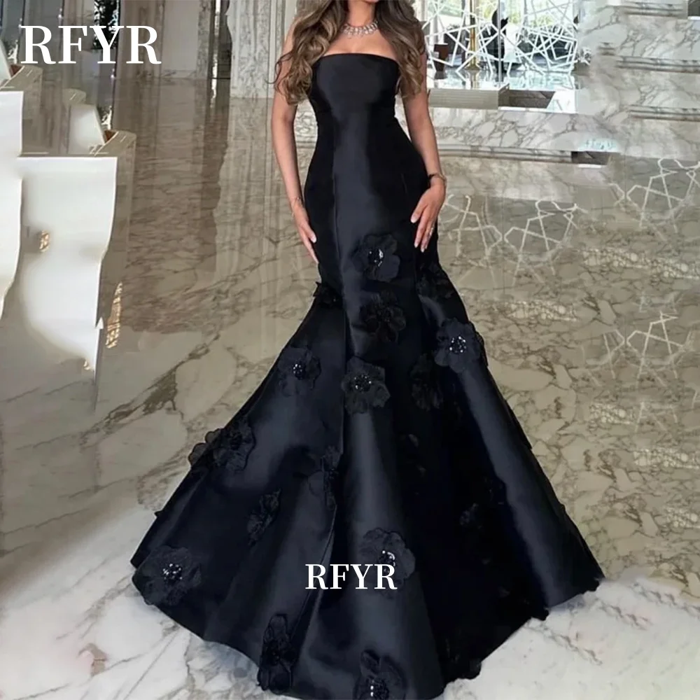 RFYR Mermaid Prom Dress Strapless Party Dress 3D Flowers Evening Dress Satin Celebrity Gala Dress for Arabic Women Customized
RFYR Mermaid Prom Dress Strapless Party Dress 3D Flowers Evening Dress Satin Celebrity Gala Dress for Arabic Women Customized