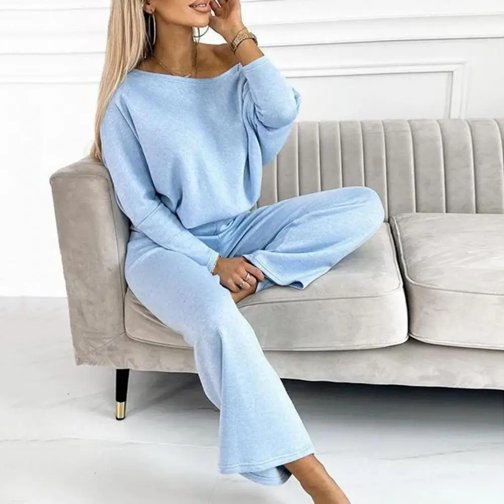 Women's Top Pants Suit Crew Neck Long Sleeve Sweatshirt Elastic Wide Leg Sportswear Autumn Casual Sportswear 2 Pieces/set
Women's Top Pants Suit Crew Neck Long Sleeve Sweatshirt Elastic Wide Leg Sportswear Autumn Casual Sportswear 2 Pieces/set