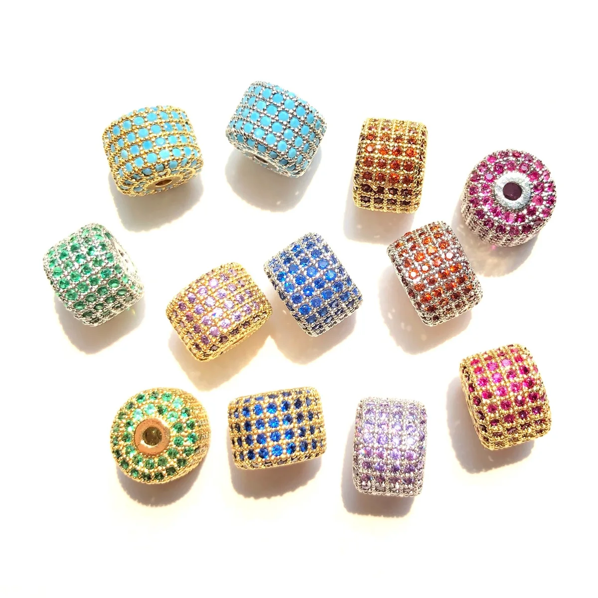 5pcs Blue Green Purple Zirconia Wheel Spacer Colorful Loose Beads for Bracelet Necklace Making Gold-Plated Jewelry Accessories
5pcs Blue Green Purple Zirconia Wheel Spacer Colorful Loose Beads for Bracelet Necklace Making Gold-Plated Jewelry Accessories
