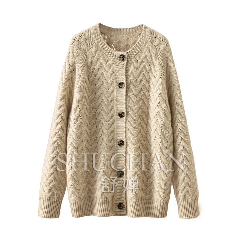 England Style 730g Thick100 Cashmere Crew Neck Sweater Cardigan Women Winter Clothes Women Sweater Mujer Casaco Feminino
England Style 730g Thick100 Cashmere Crew Neck Sweater Cardigan Women Winter Clothes Women Sweater Mujer Casaco Feminino