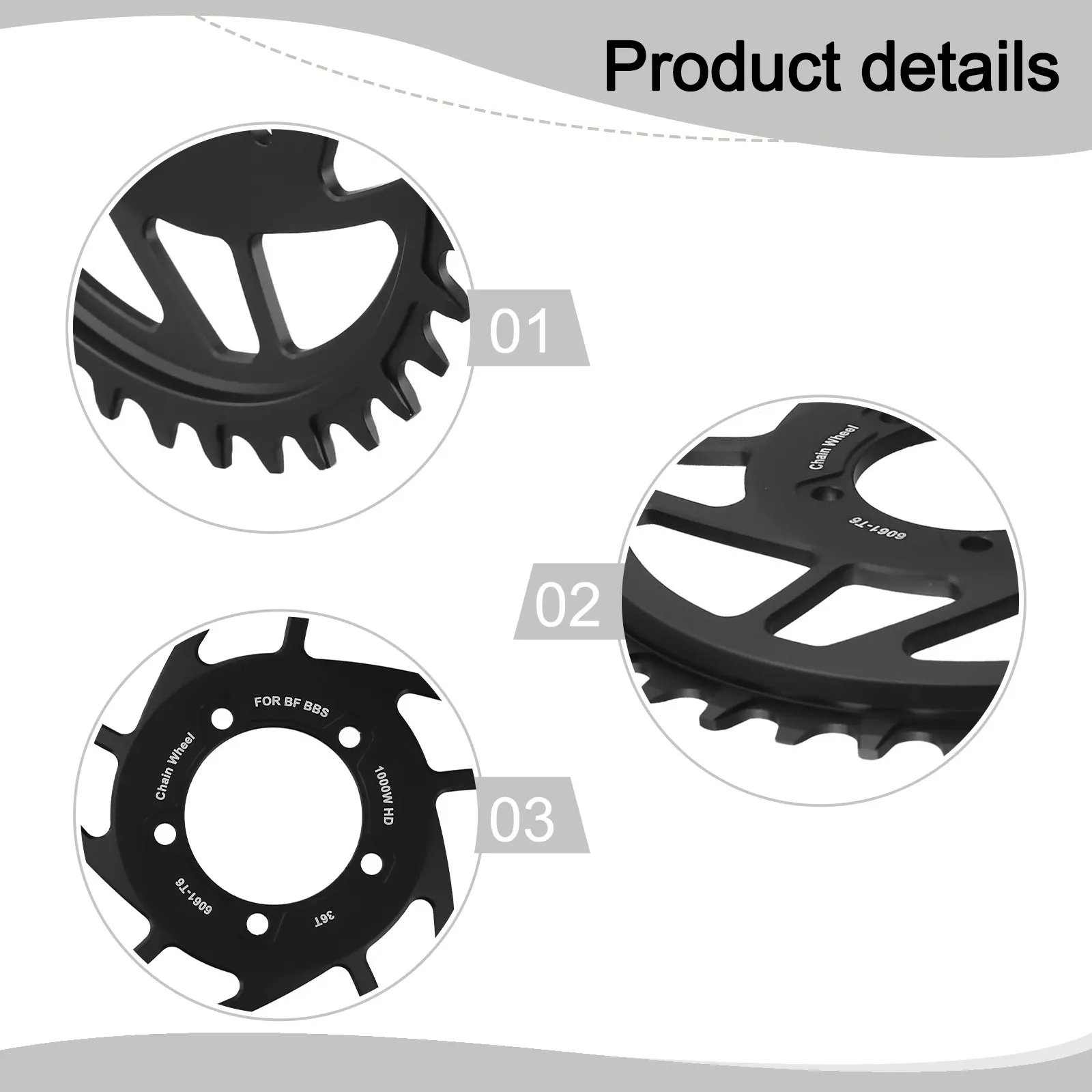 Outdoor Part ChainRing Aluminum Alloy Black Components Durability Long Lasting Use Model 36T Sporting Weight 110g
Outdoor Part ChainRing Aluminum Alloy Black Components Durability Long Lasting Use Model 36T Sporting Weight 110g