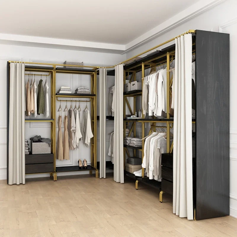 Wrought iron walk-in closet Home bedroom Hanger Open cloakroom rack
Wrought iron walk-in closet Home bedroom Hanger Open cloakroom rack