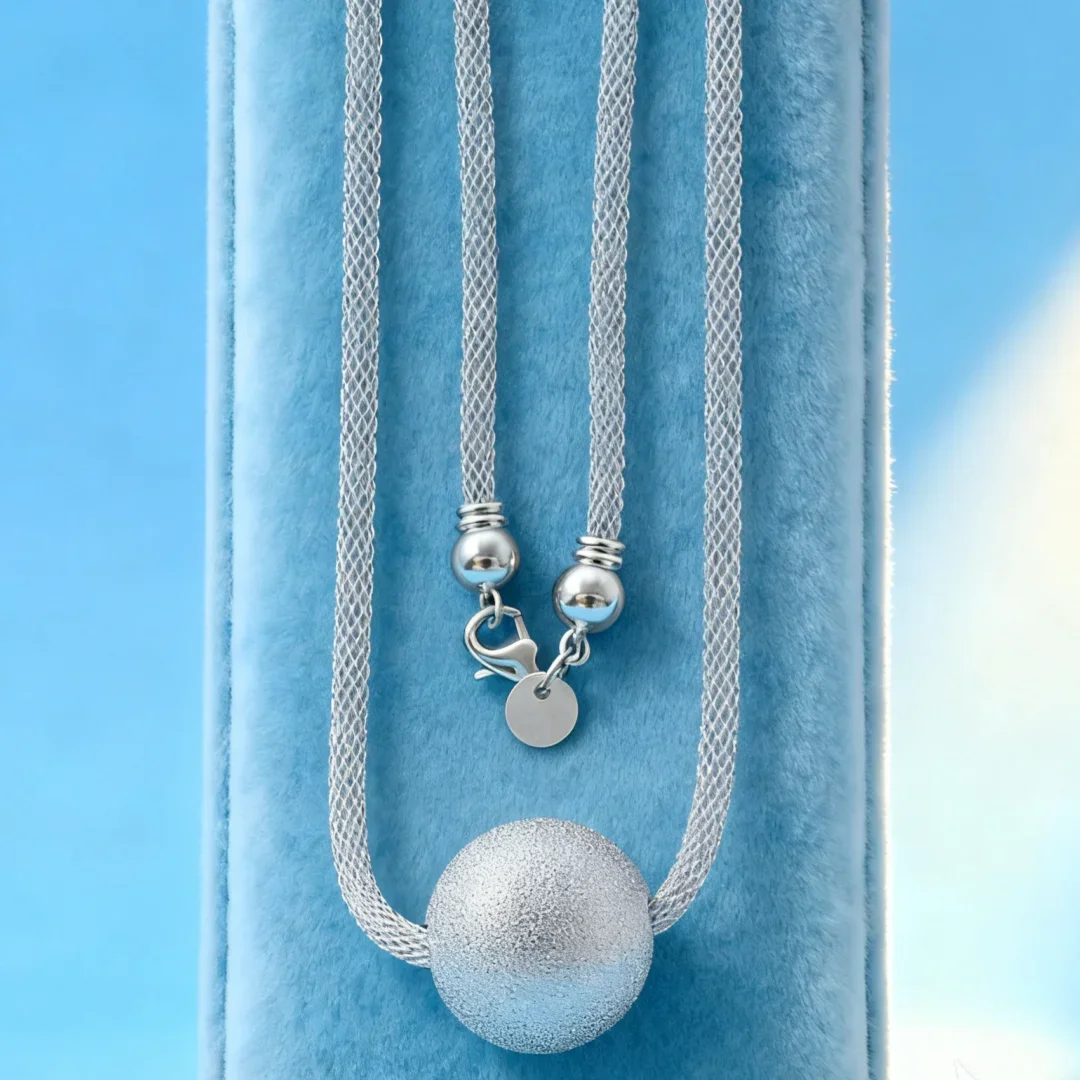 New classy 925 Sterling Silver Large Beads Necklace for Women Frosted Net Chain Fashion Party Wedding Engagement Jewelry Gift
New classy 925 Sterling Silver Large Beads Necklace for Women Frosted Net Chain Fashion Party Wedding Engagement Jewelry Gift