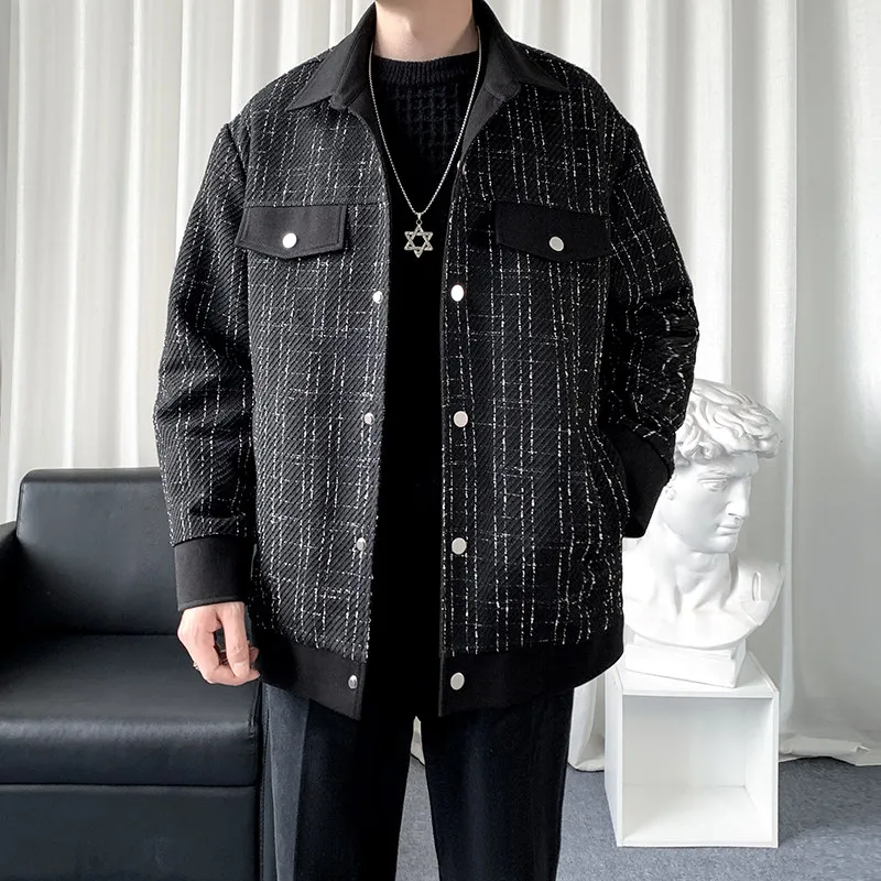 Trendy Plaid Retro Collar Men's Jacket Small Fragrance Style Autumn New Korean System High-End Feeling Cool Brand Quilted Coat
Trendy Plaid Retro Collar Men's Jacket Small Fragrance Style Autumn New Korean System High-End Feeling Cool Brand Quilted Coat