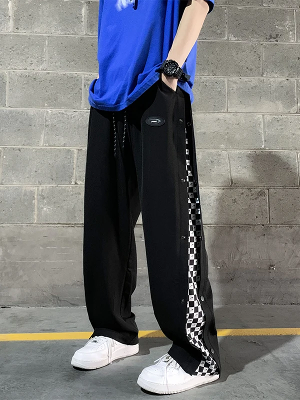 Summer Thin Loose Casual Wide Leg Long Pants Men's Plaid Patchwork Button Straight Tube Sports Basketball Trendy Brand Jeans
Summer Thin Loose Casual Wide Leg Long Pants Men's Plaid Patchwork Button Straight Tube Sports Basketball Trendy Brand Jeans