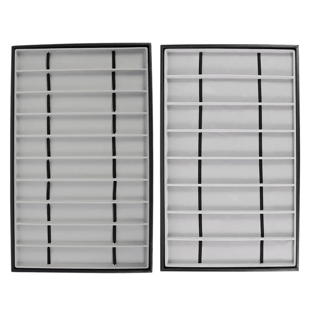 2Pcs Watch Band Plate Display Tray Storage Flannel Black Edge Gray Velvet 10Compartments 8Slots Watchband Wrist Home Use
2Pcs Watch Band Plate Display Tray Storage Flannel Black Edge Gray Velvet 10Compartments 8Slots Watchband Wrist Home Use