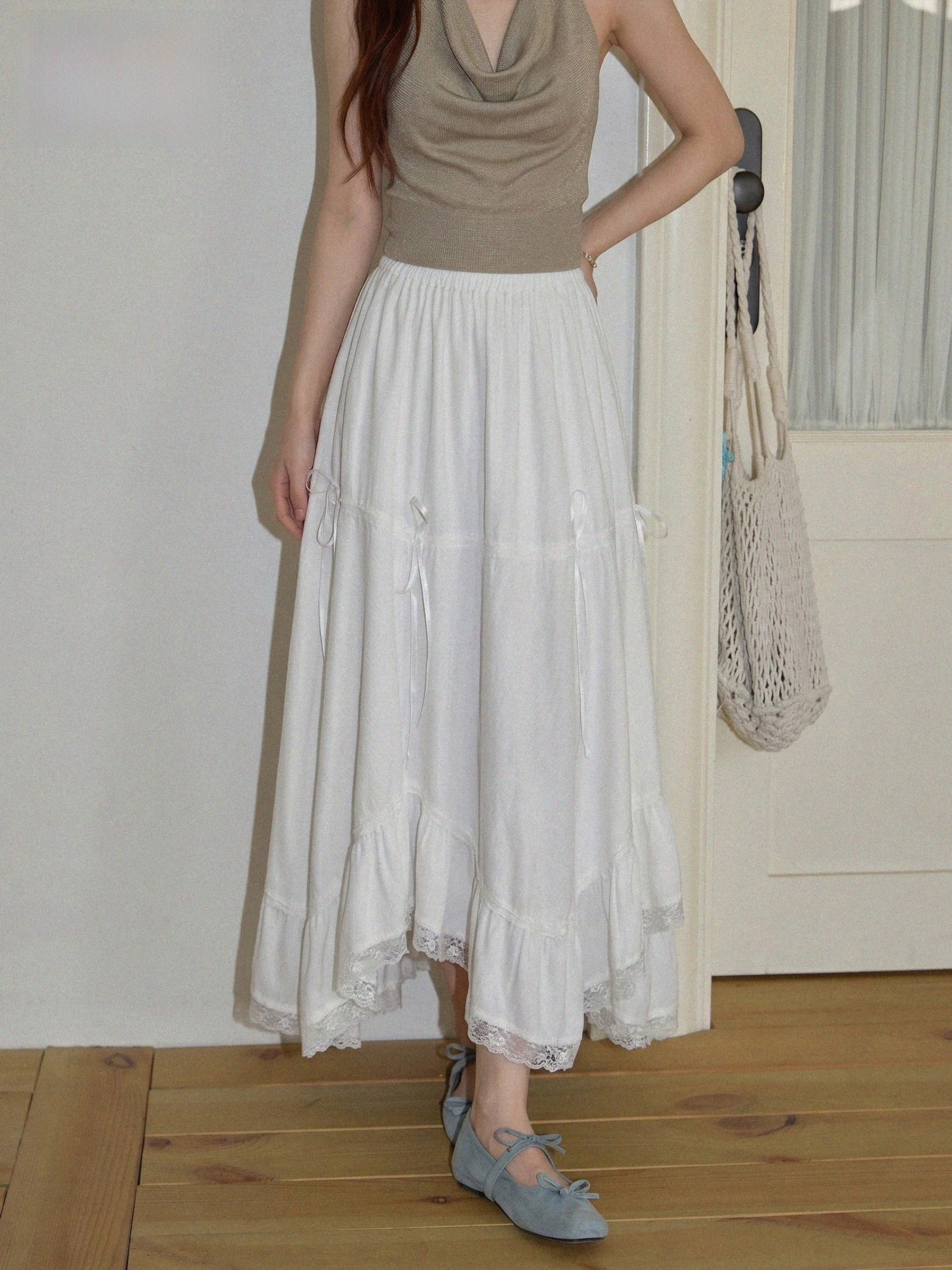 Korean Design Knot Half Skirt Women's New 2026 Summer Lace Splicing Asymmetrical A-Line Long Skirt Casual Style
Korean Design Knot Half Skirt Women's New 2026 Summer Lace Splicing Asymmetrical A-Line Long Skirt Casual Style