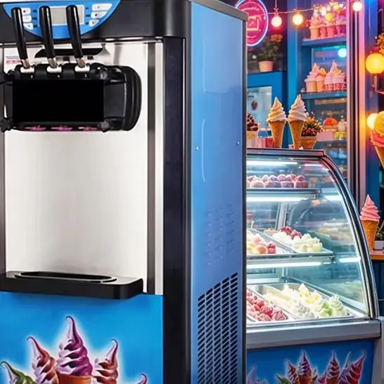 Multifunctional Commercial Ice Cream Machine Easy to Operate Vertical Chocolate Sundae Maker for Business Use