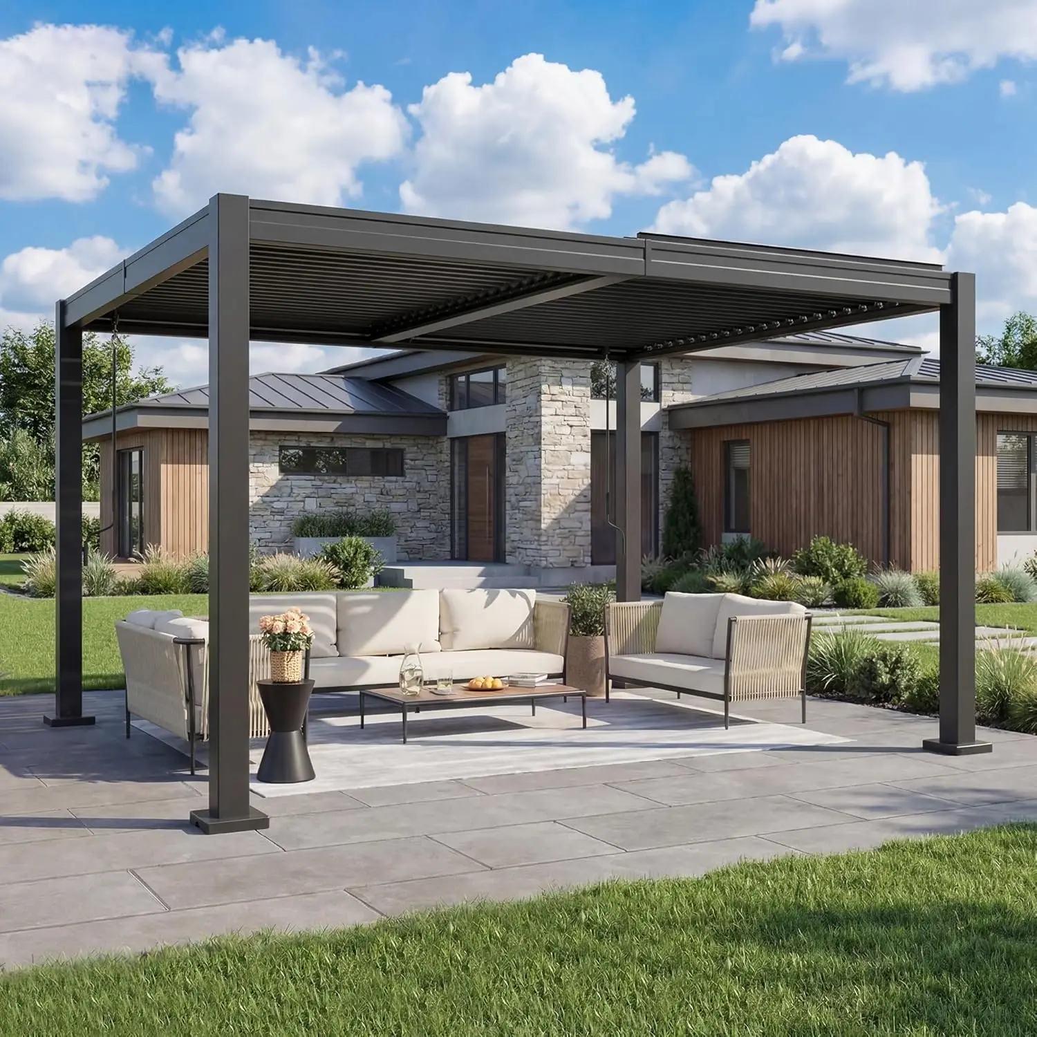 10x12 FT Louvered Pergola, Outdoor Pergola with 2 Independent Adjustable Roof and Drainage System, Metal Patio, Custom
10x12 FT Louvered Pergola, Outdoor Pergola with 2 Independent Adjustable Roof and Drainage System, Metal Patio, Custom