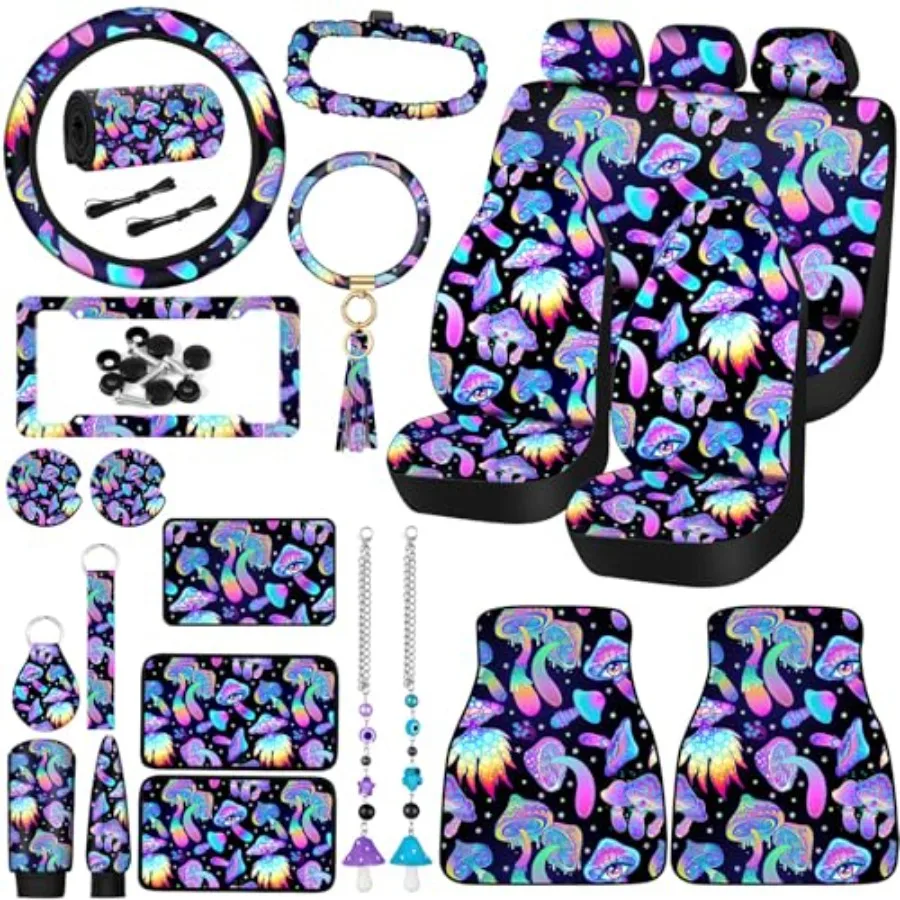 26 Pcs Mushroom Car Seat Covers Set with Protectors Steering Wheel Seat Belt Cover Floor Mat Armrest Cushion Key Chains Auto In
26 Pcs Mushroom Car Seat Covers Set with Protectors Steering Wheel Seat Belt Cover Floor Mat Armrest Cushion Key Chains Auto In