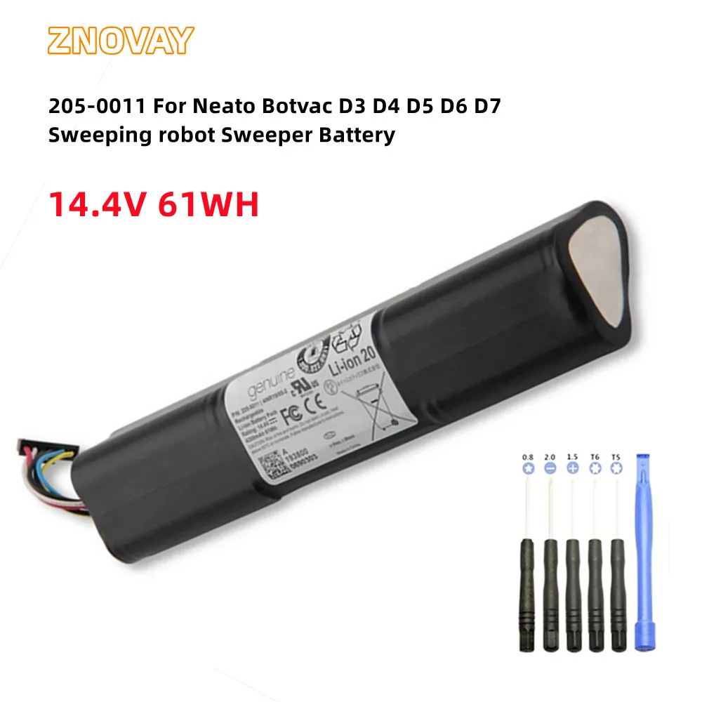 ZNOVAY Replacement Battery 14.4V 61WH 4200mAh For Neato Botvac D3 D4 D5 D6 D7 205-0011 Sweeping Robot
ZNOVAY Replacement Battery 14.4V 61WH 4200mAh For Neato Botvac D3 D4 D5 D6 D7 205-0011 Sweeping Robot