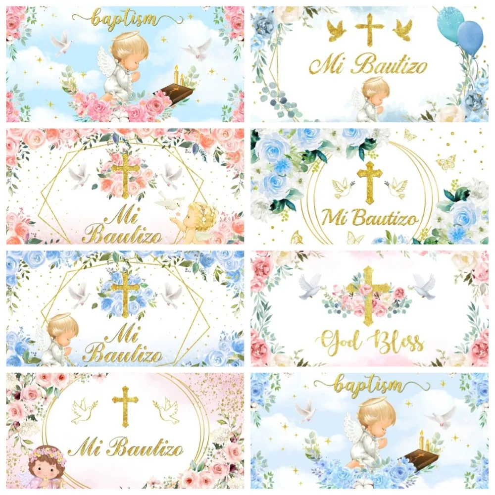 Baby Baptism Decoration Backdrop Blue Floral Leaves Cross Angel Dove Decor for Baby Shower Ceremony Background for Photographs
Baby Baptism Decoration Backdrop Blue Floral Leaves Cross Angel Dove Decor for Baby Shower Ceremony Background for Photographs