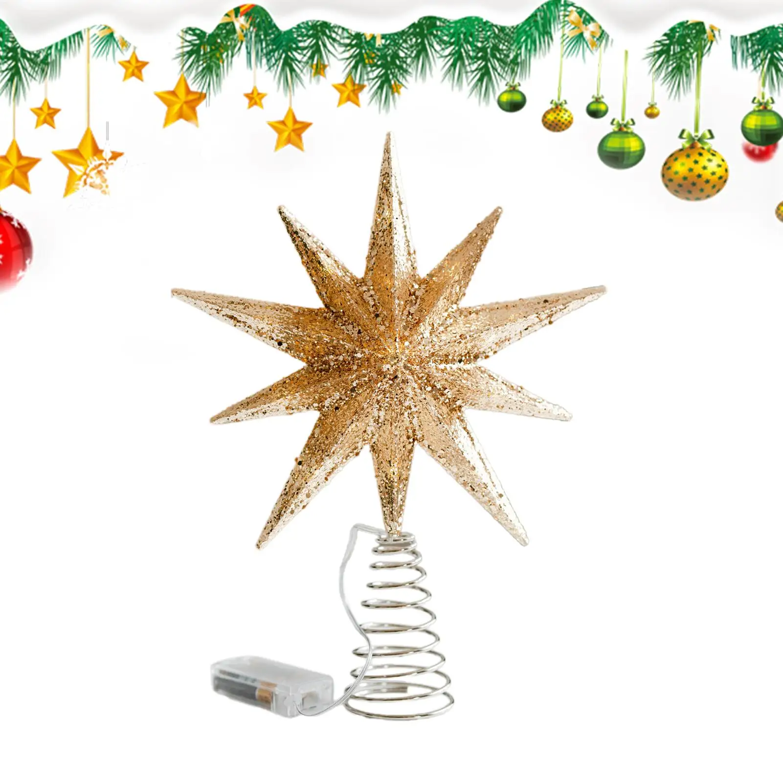 Christmas Tree Star Topper Seasonal Festive Treetop Decorations Pre-Lit Glittered Star Treetop For Office Indoor Home Bar Shop
Christmas Tree Star Topper Seasonal Festive Treetop Decorations Pre-Lit Glittered Star Treetop For Office Indoor Home Bar Shop