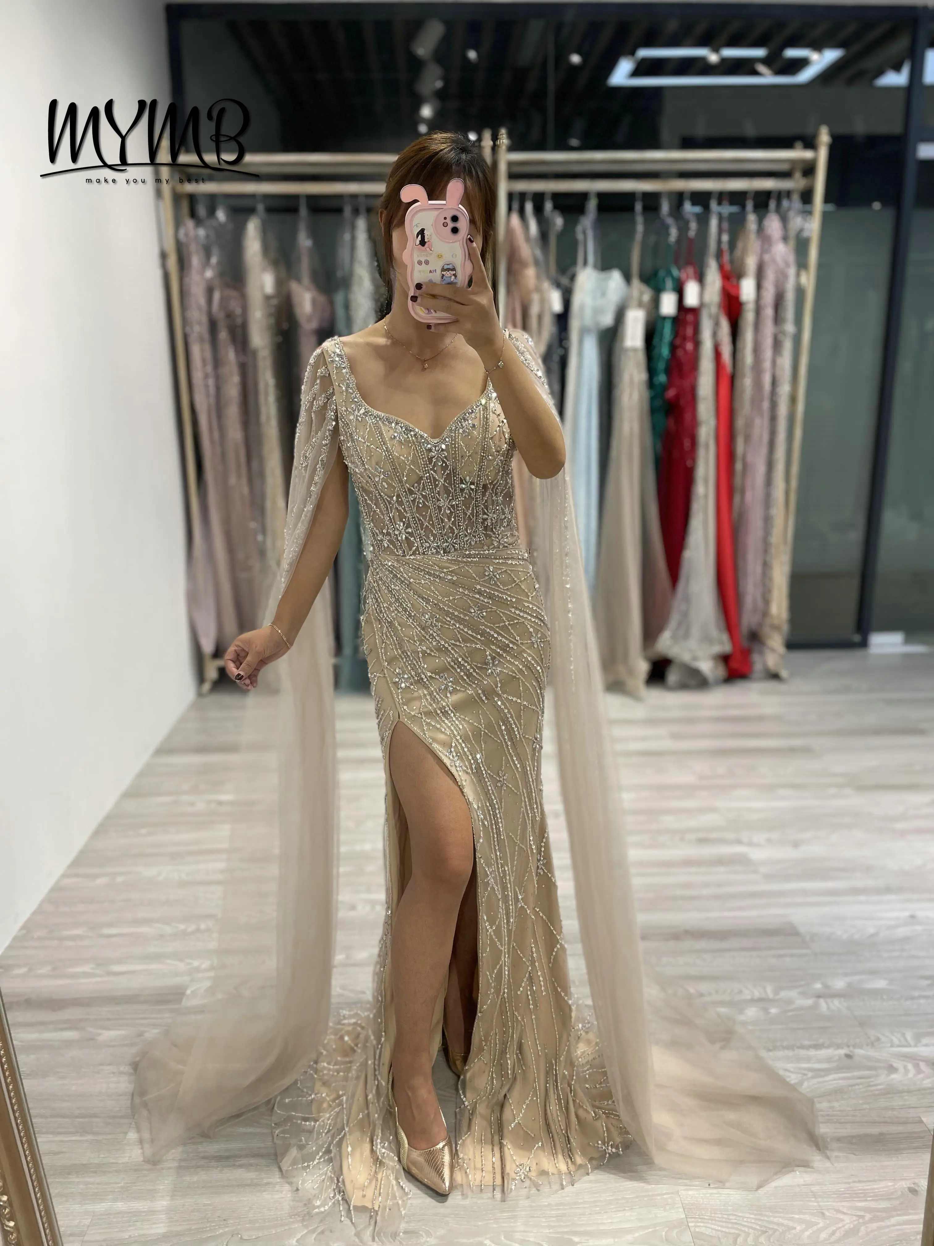 MYMB Elegant Luxury Detachable Cape Sleeves Crystal Prom Dress With Slit Beaded Sequin Sexy Evening Dresses for Women DDS060-2
MYMB Elegant Luxury Detachable Cape Sleeves Crystal Prom Dress With Slit Beaded Sequin Sexy Evening Dresses for Women DDS060-2