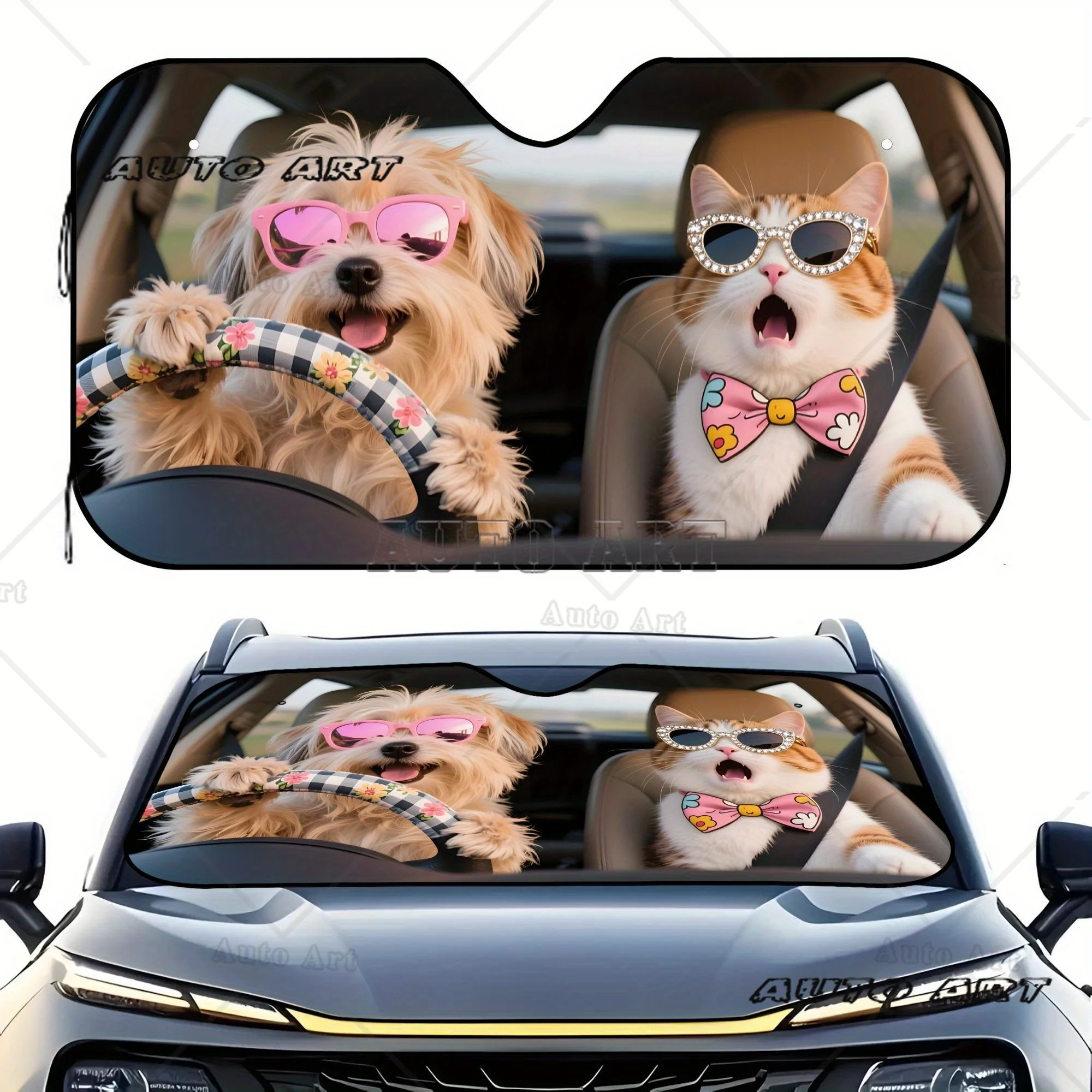 Козырек на лобовое стекло автомобиля с очаровательным котом и собакой, переднее лобовое стекло автомобиля 76x140 см, крышка на лобовое стекло автомобиля, теплоотражатель
Козырек на лобовое стекло автомобиля с очаровательным котом и собакой, переднее лобовое стекло автомобиля 76x140 см, крышка на лобовое стекло автомобиля, теплоотражатель