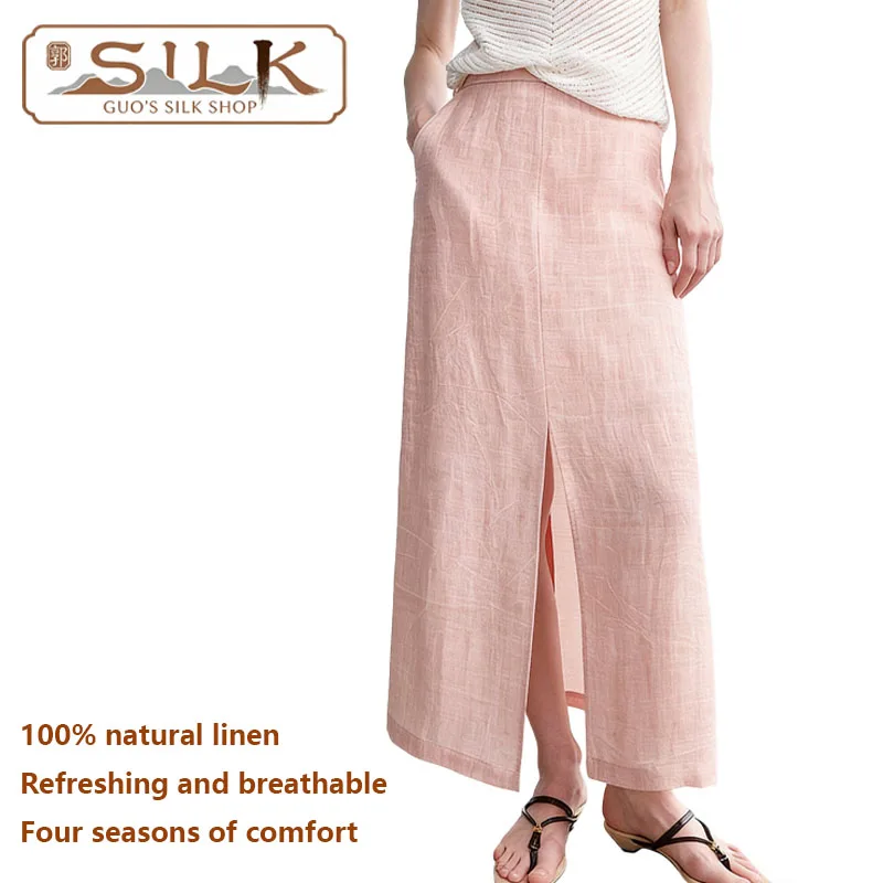 Natural Pure Linen Ladies' Half-Dress Elegant and Fashionable Long Dress for Leisure, Comfortable and Cool in Hot Weather
Natural Pure Linen Ladies' Half-Dress Elegant and Fashionable Long Dress for Leisure, Comfortable and Cool in Hot Weather