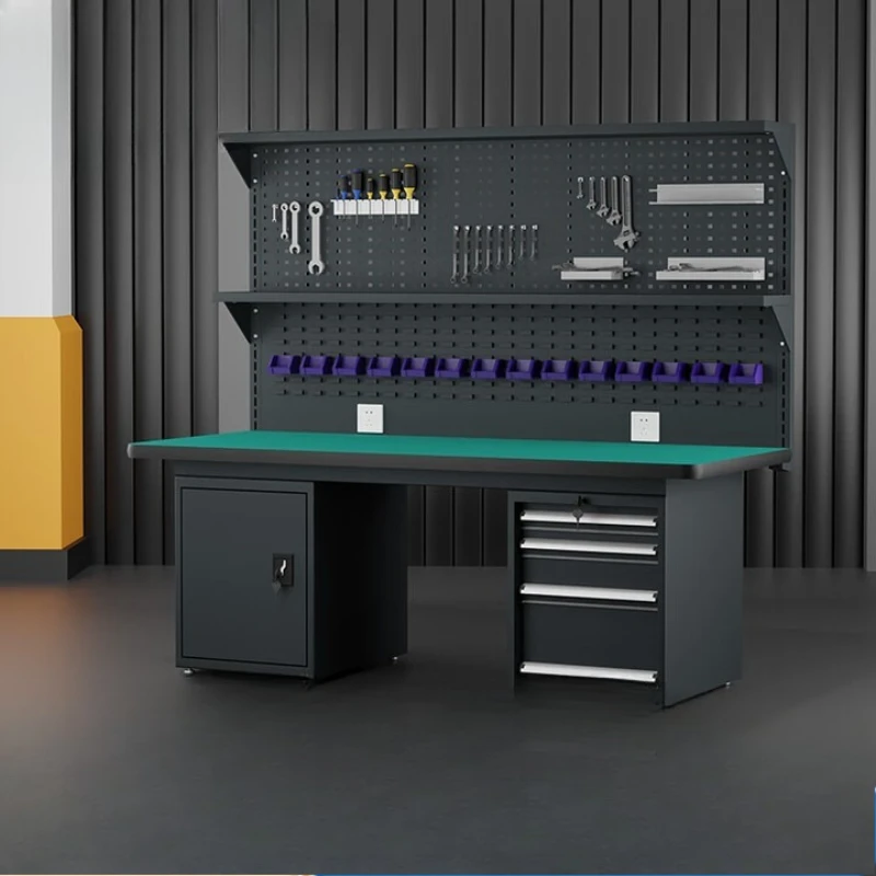 Four pumps, one double hanging plate 1800 * 750 * 1720mm anti-static heavy duty workbench, fitter bench
Four pumps, one double hanging plate 1800 * 750 * 1720mm anti-static heavy duty workbench, fitter bench