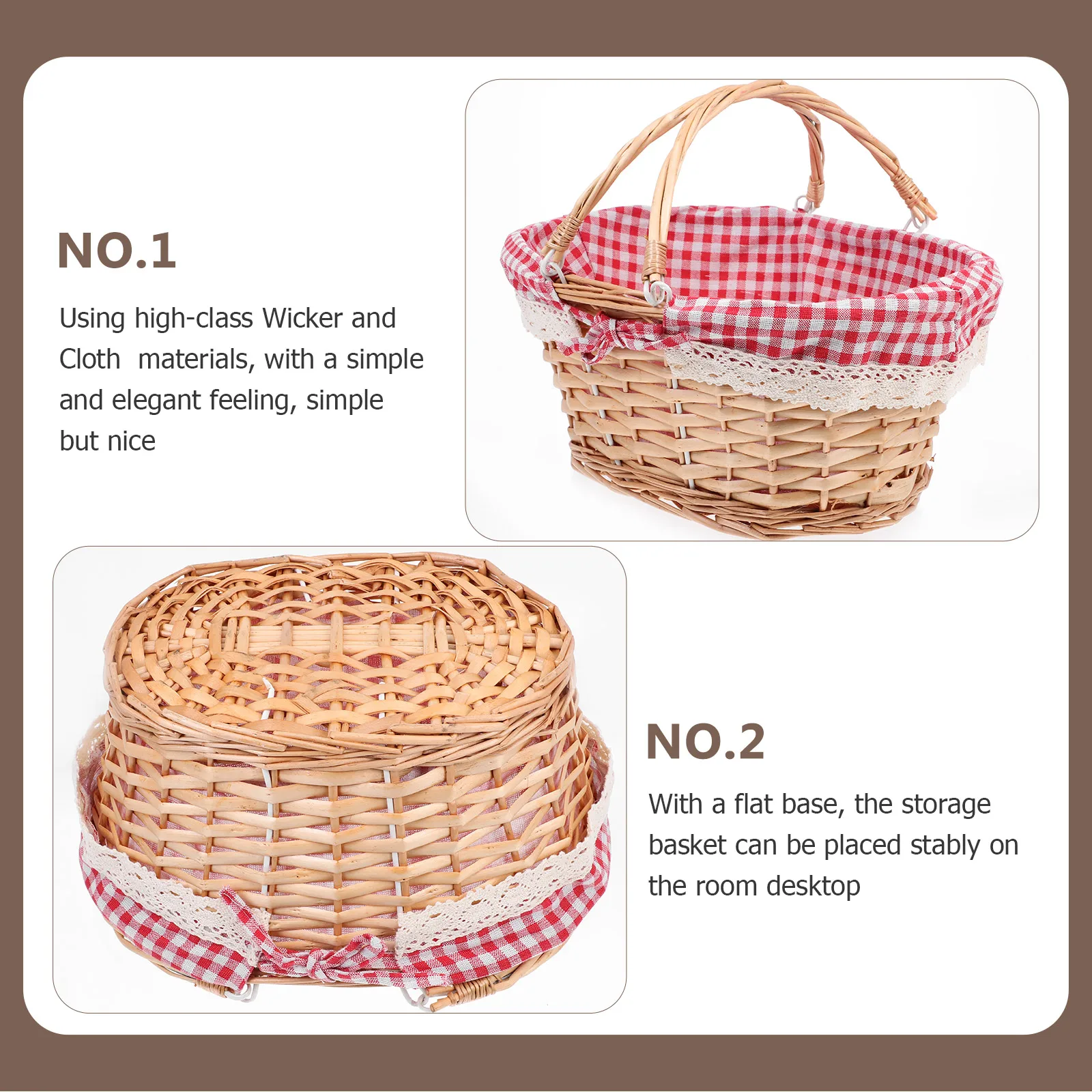 1pc Woven Picnic Basket Small Red Grid Fruit Snacks Storage Home Decor Light Weight Natural Color High Class Materials
1pc Woven Picnic Basket Small Red Grid Fruit Snacks Storage Home Decor Light Weight Natural Color High Class Materials