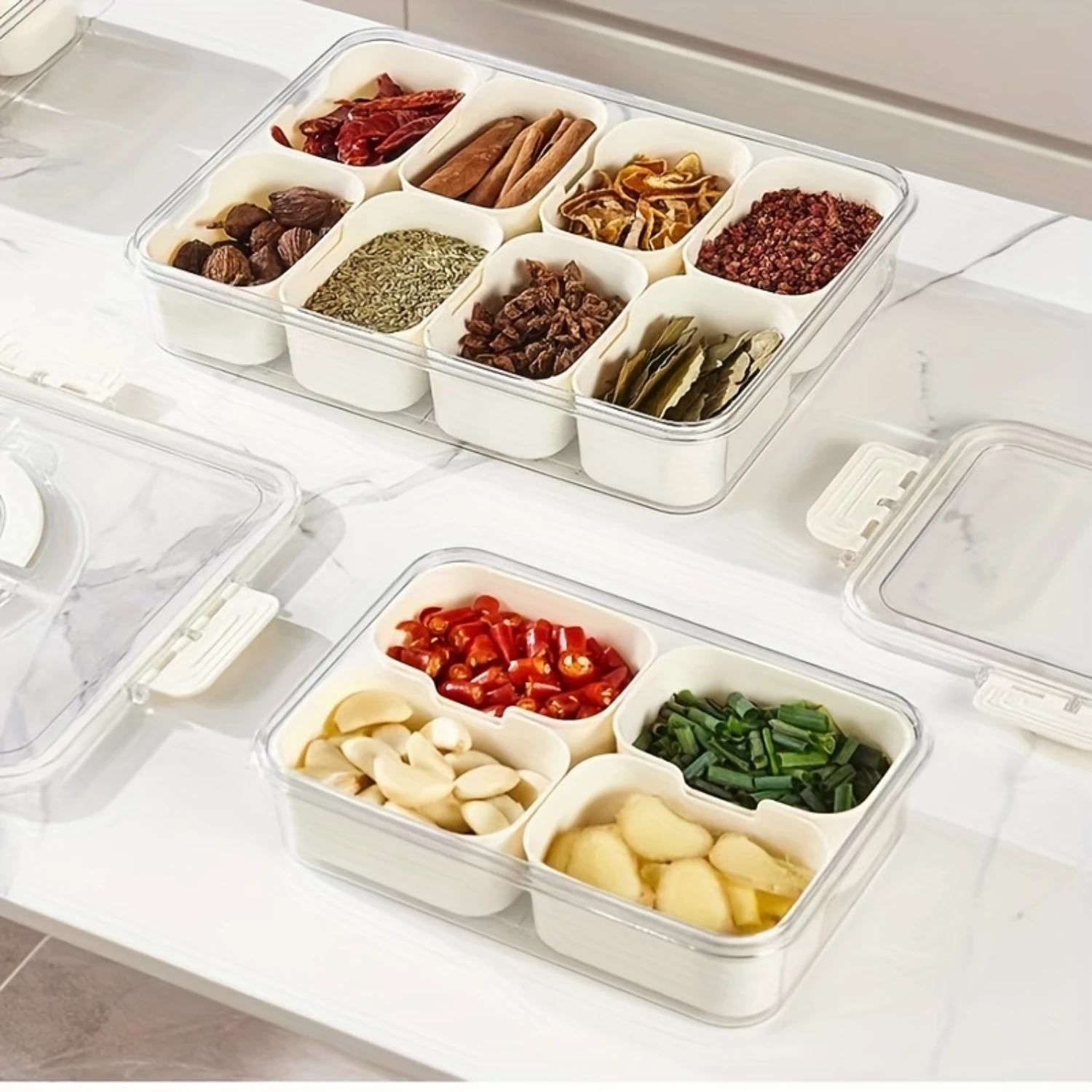 1pc, Multi-Compartment Transparent Food Organizer With Lid And Handle, 4 Section Snack Box Container, Moisture-Proof Reusa
1pc, Multi-Compartment Transparent Food Organizer With Lid And Handle, 4 Section Snack Box Container, Moisture-Proof Reusa