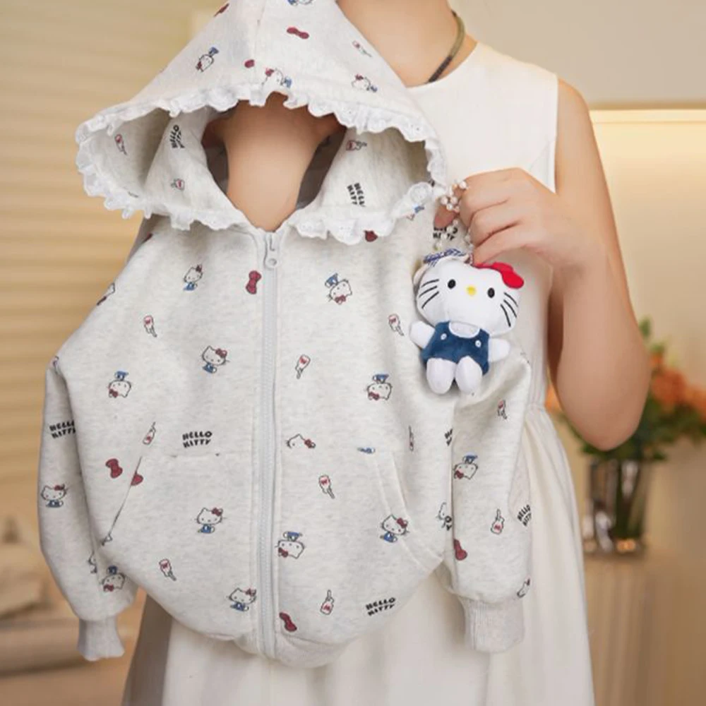 Fashion Hello Kitty Children' Hooded Sweatshirt Jacket Kawaii Sanrio Anime New Autumn Teen Girl Cartoon Print Zipper Jacket Gift
Fashion Hello Kitty Children' Hooded Sweatshirt Jacket Kawaii Sanrio Anime New Autumn Teen Girl Cartoon Print Zipper Jacket Gift