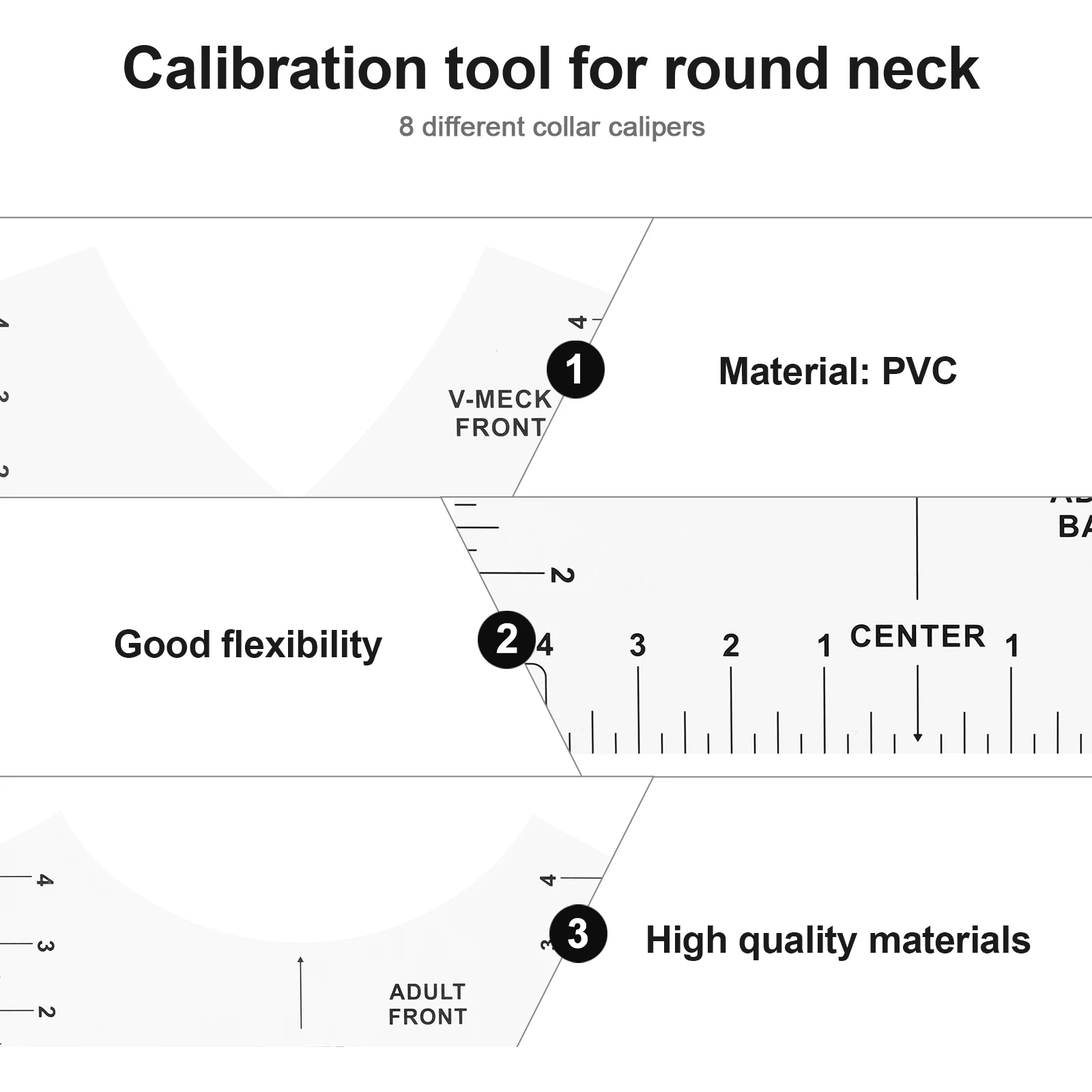 8 Pcs Accessories Round Neck Ruler Chart Pvc Shirt for Alignment Tshirt Measuring Tool
8 Pcs Accessories Round Neck Ruler Chart Pvc Shirt for Alignment Tshirt Measuring Tool