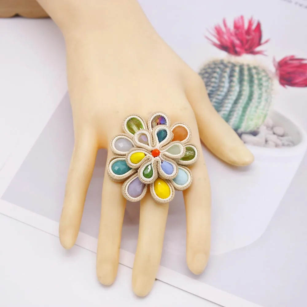 Fashion 6 Style Colorful Bohemia Small Flower Ring Handmade Multi Beaded Crystal Ring For Women Jewelry Gifts
Fashion 6 Style Colorful Bohemia Small Flower Ring Handmade Multi Beaded Crystal Ring For Women Jewelry Gifts