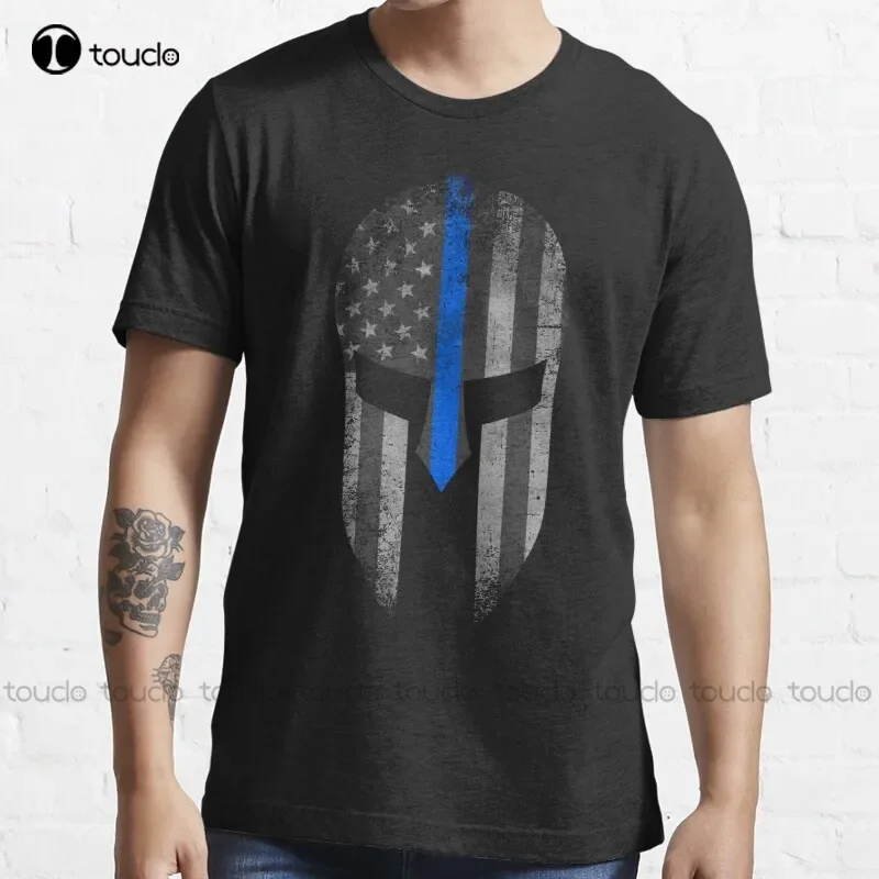 New Blue Line American Flag Spartan Helm T-Shirt Cotton Tee Shirt Unisex t shirts men
New Blue Line American Flag Spartan Helm T-Shirt Cotton Tee Shirt Unisex t shirts men