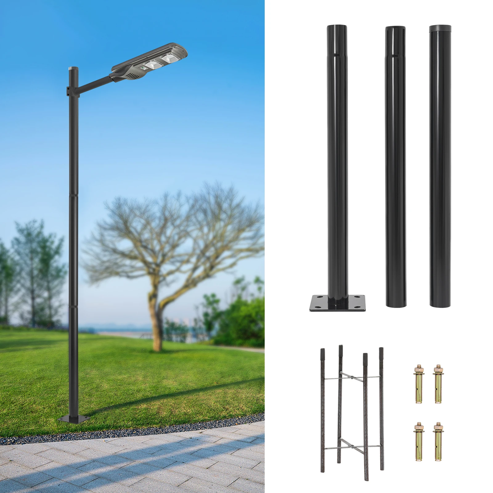 3m/10ft Floor Mount Street Light Pole, Street Lamp Post, Outdoor Street Courtyard Parking Lot Lighting Post Black
3m/10ft Floor Mount Street Light Pole, Street Lamp Post, Outdoor Street Courtyard Parking Lot Lighting Post Black