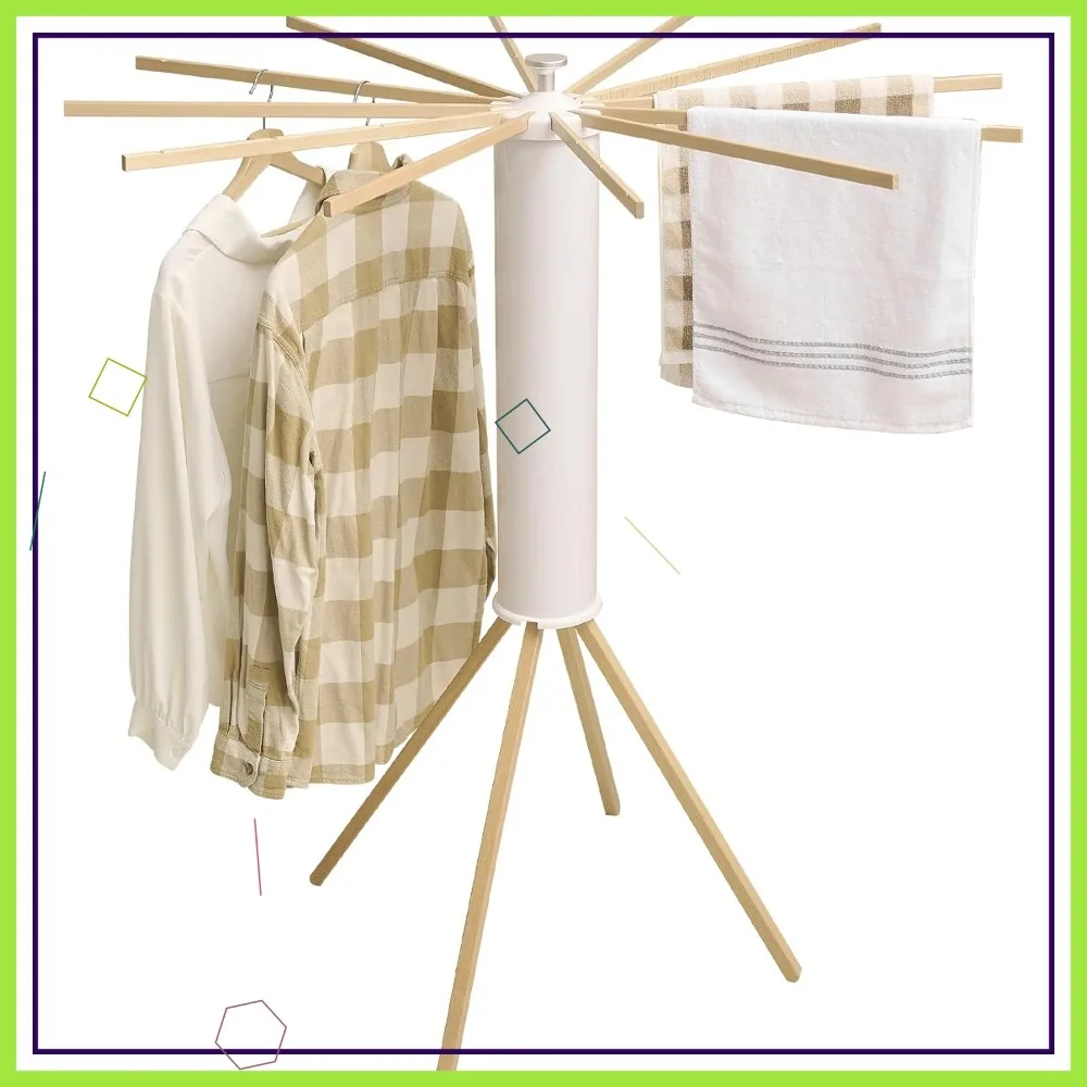 JOOM Four Legs Clothes Drying Rack, Portable Foldable Space Saving Laundry Rack for Balcony Bedroom