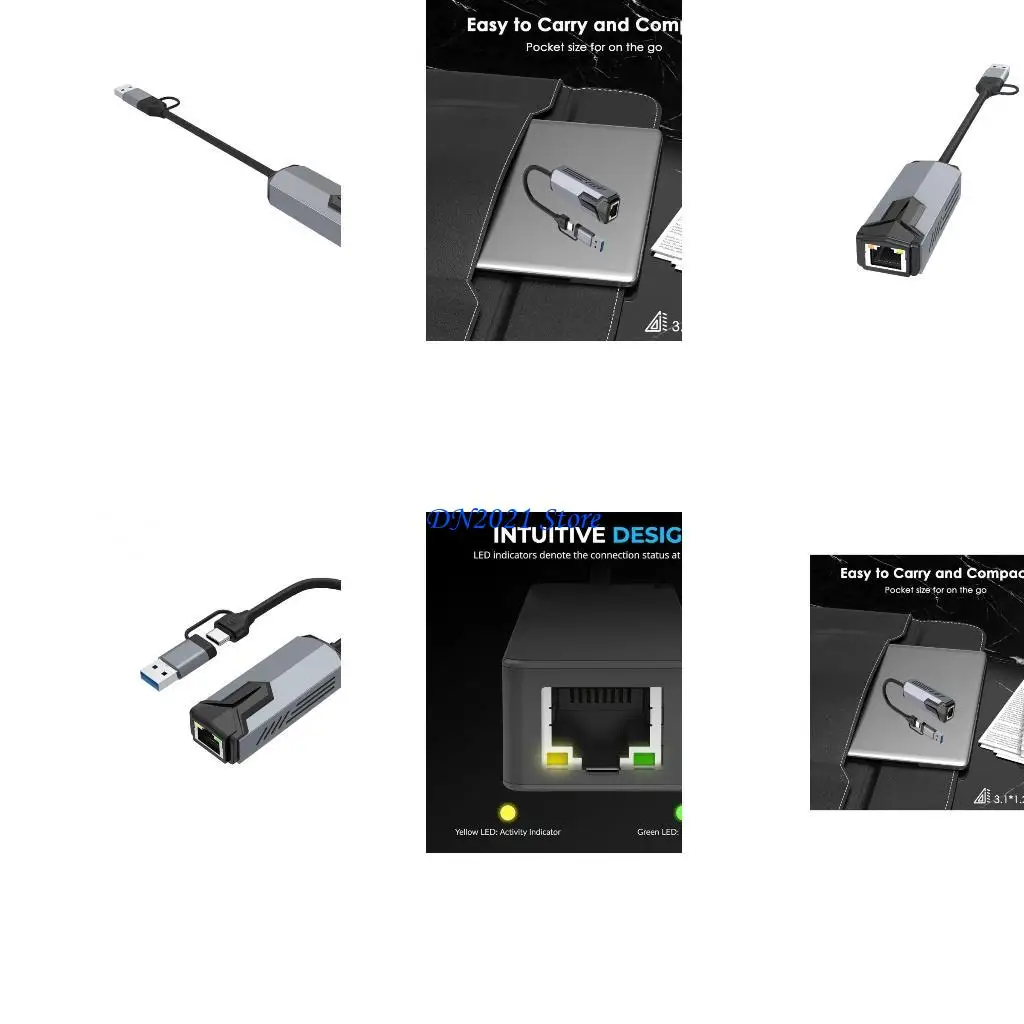 F3KE Two Port USB A Type C To RJ45 Gigabit LAN Adapters Auto Detection No Driver Neededs Portable For Office Gaming Travel
F3KE Two Port USB A Type C To RJ45 Gigabit LAN Adapters Auto Detection No Driver Neededs Portable For Office Gaming Travel