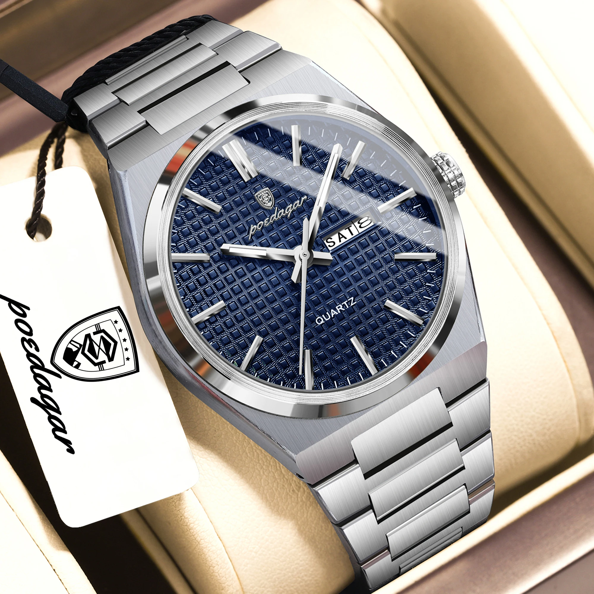 POEDAGAR Youth Fashion Men Clock Luminous Waterproof Stainless Steel Men's Watch Date Week Business Quartz Watches For Man Reloj
POEDAGAR Youth Fashion Men Clock Luminous Waterproof Stainless Steel Men's Watch Date Week Business Quartz Watches For Man Reloj