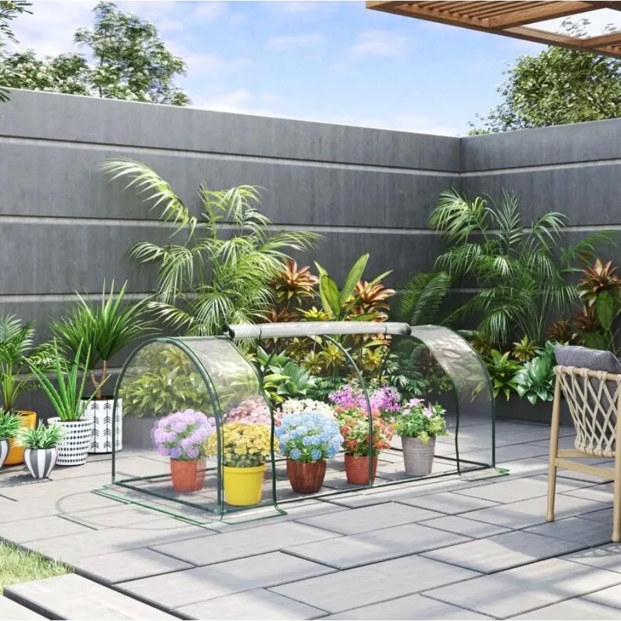 7' L x 3' W x 2.5' H Portable Tunnel Greenhouse for Outdoor Garden Hot House with 4 Zippered Doors PVC Cover
7' L x 3' W x 2.5' H Portable Tunnel Greenhouse for Outdoor Garden Hot House with 4 Zippered Doors PVC Cover
